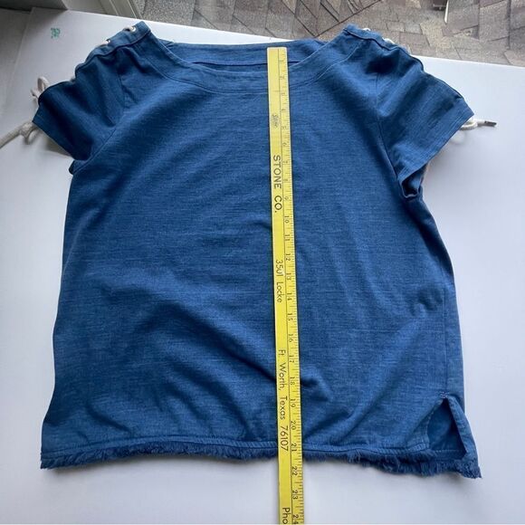 Chico's Rope Lace‎ Up Short Sleeve Top, Size 8 - Picture 5 of 8